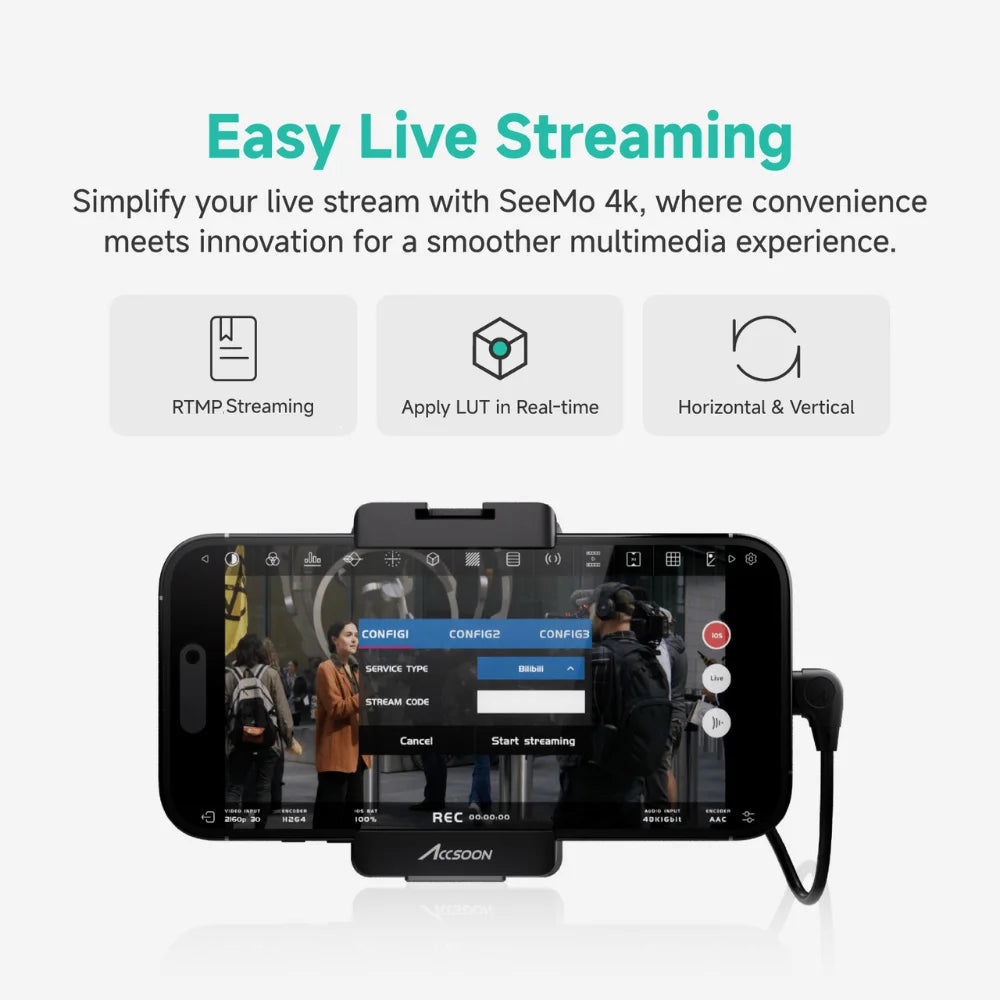 Seemo 4K HDMI to USB-C Video Transmission Conversion Recording for Iphone Ipad Charging RTMP Live Streaming