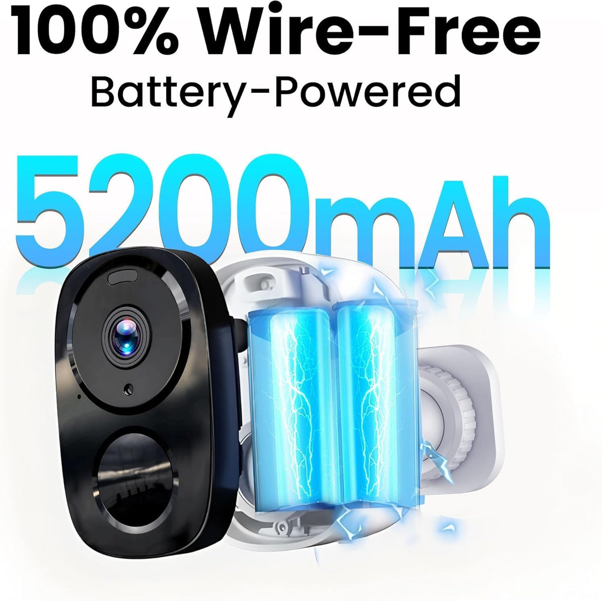 2026 Upgraded 2K Security Cameras Wireless Outdoor, Free Cloud Storage, 1-5 Months Battery Life, AI Motion Detection Spotlight Siren Alarm Wifi Surveillance Outdoor Camera, 2-Way Talk, Waterproof