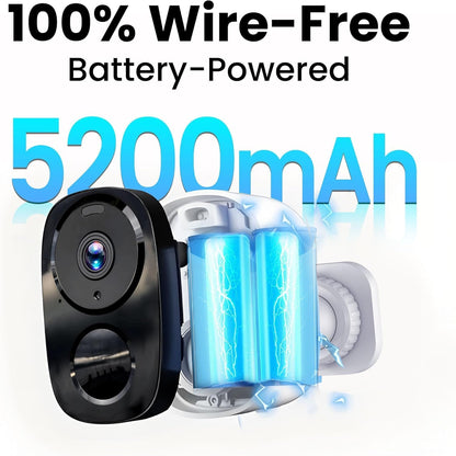 2026 Upgraded 2K Security Cameras Wireless Outdoor, Free Cloud Storage, 1-5 Months Battery Life, AI Motion Detection Spotlight Siren Alarm Wifi Surveillance Outdoor Camera, 2-Way Talk, Waterproof