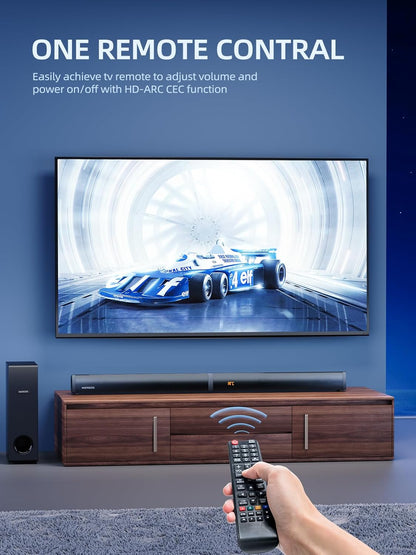 180W Sound Bar  2 in 1 Detachable Soundbar for TV 2.1CH Soundbar with Subwoofer 5 EQ Modes Treble &amp; Bass Adjust (ARC Cable) Optical/Bt 5.4/AUX, 12L Deep Bass for Home Theater-32 Inch