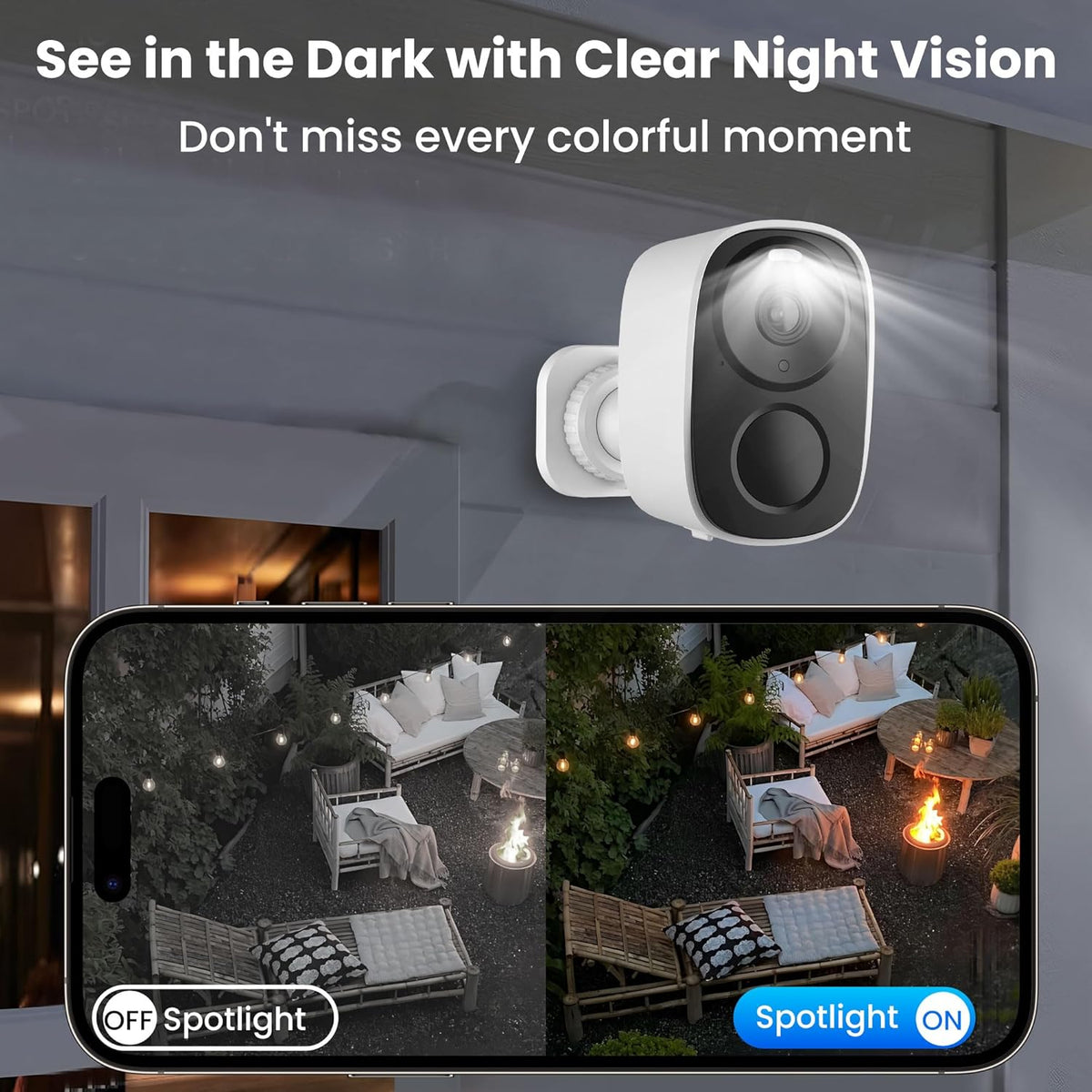 2026 Upgraded 2K Security Cameras Wireless Outdoor, Free Cloud Storage, 1-5 Months Battery Life, AI Motion Detection Spotlight Siren Alarm Wifi Surveillance Outdoor Camera, 2-Way Talk, Waterproof