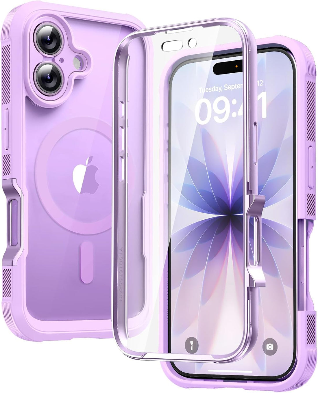 Magnetic for Iphone 17 Case 6.3", Compatible with Magsafe – Full-Body Bumper, Military-Grade Drop Proof with Built-In Touch-Sensitive Anti-Scratch Screen Protector, Purple