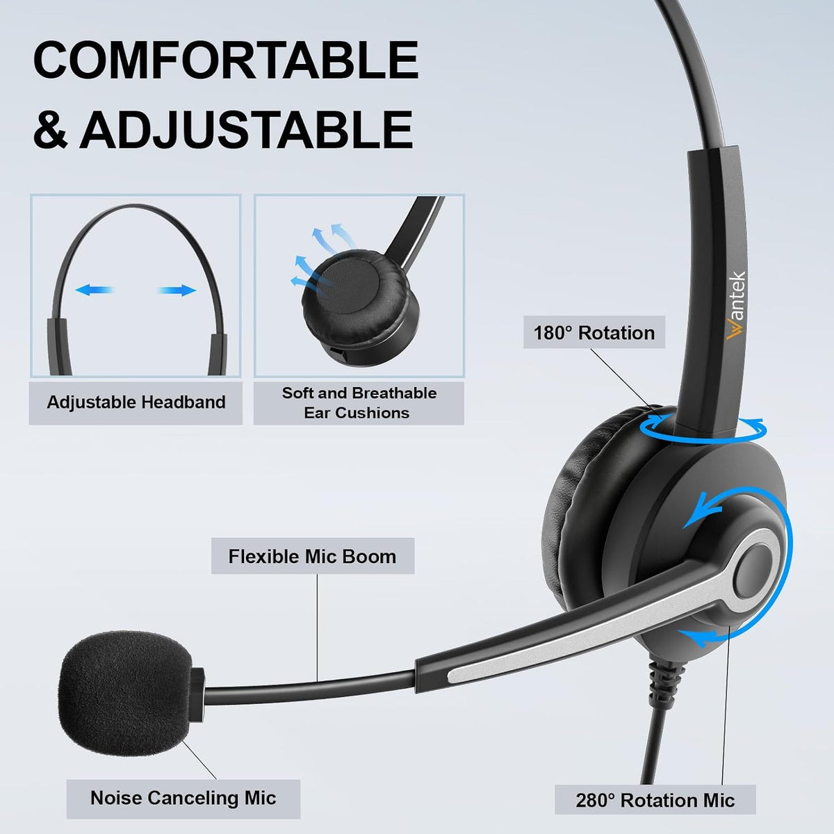 USB Headset with Microphone – PC/Laptop