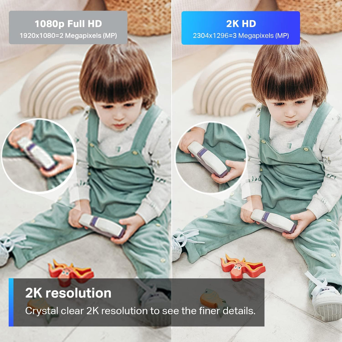 Tapo 2K Pan/Tilt Indoor WiFi Camera – 360° Motion Tracking