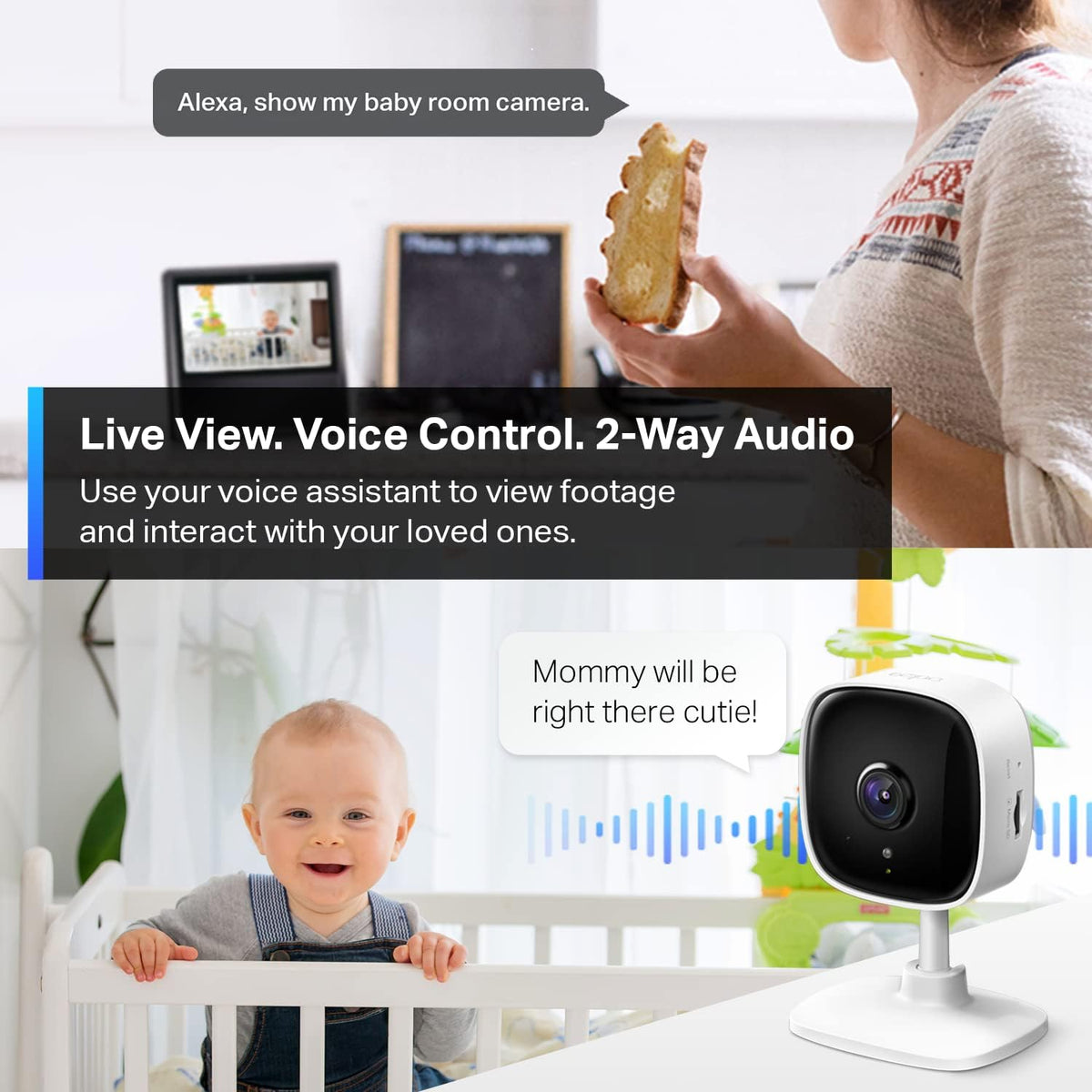 Tapo 2K Pan/Tilt Indoor WiFi Camera – 360° Motion Tracking