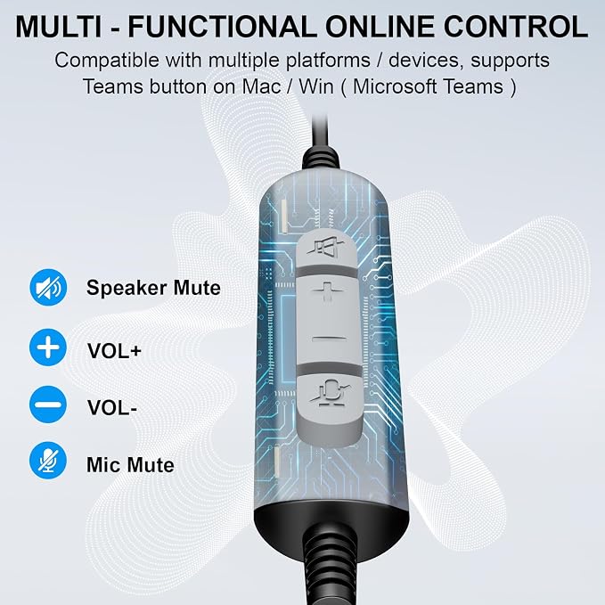 USB Headset with Microphone – PC/Laptop