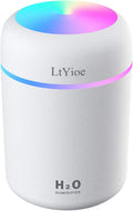 Colorful Cool Mini Humidifier, USB Personal Desktop Humidifier for Car, Office Room, Bedroom,Etc. Auto Shut-Off, 2 Mist Modes, Super Quiet. (White)