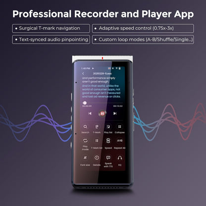 PR1 AI Voice Recorder, Transcription &amp; Translation with AI, 3.99 Inch 64GB Smart Summarize, Offline AI Processing Note Taker for Meeting &amp; Lectures, Translation for Business Travel, Silver
