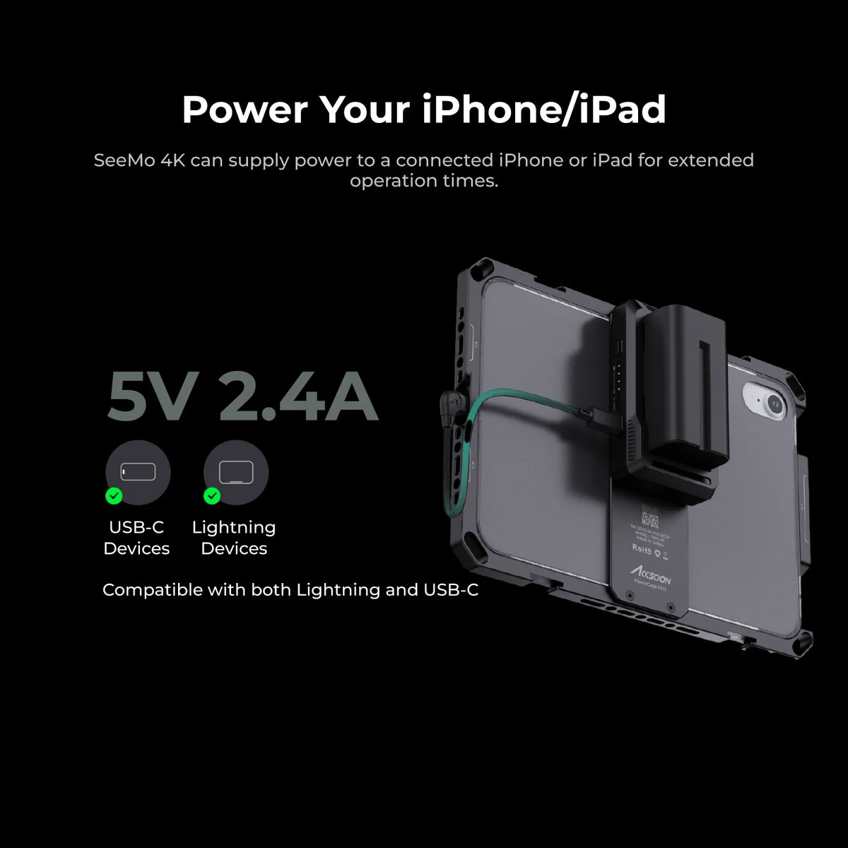 Seemo 4K HDMI to USB-C Video Transmission Conversion Recording for Iphone Ipad Charging RTMP Live Streaming