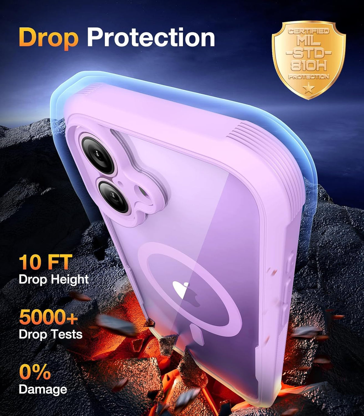 Magnetic for Iphone 17 Case 6.3", Compatible with Magsafe – Full-Body Bumper, Military-Grade Drop Proof with Built-In Touch-Sensitive Anti-Scratch Screen Protector, Purple