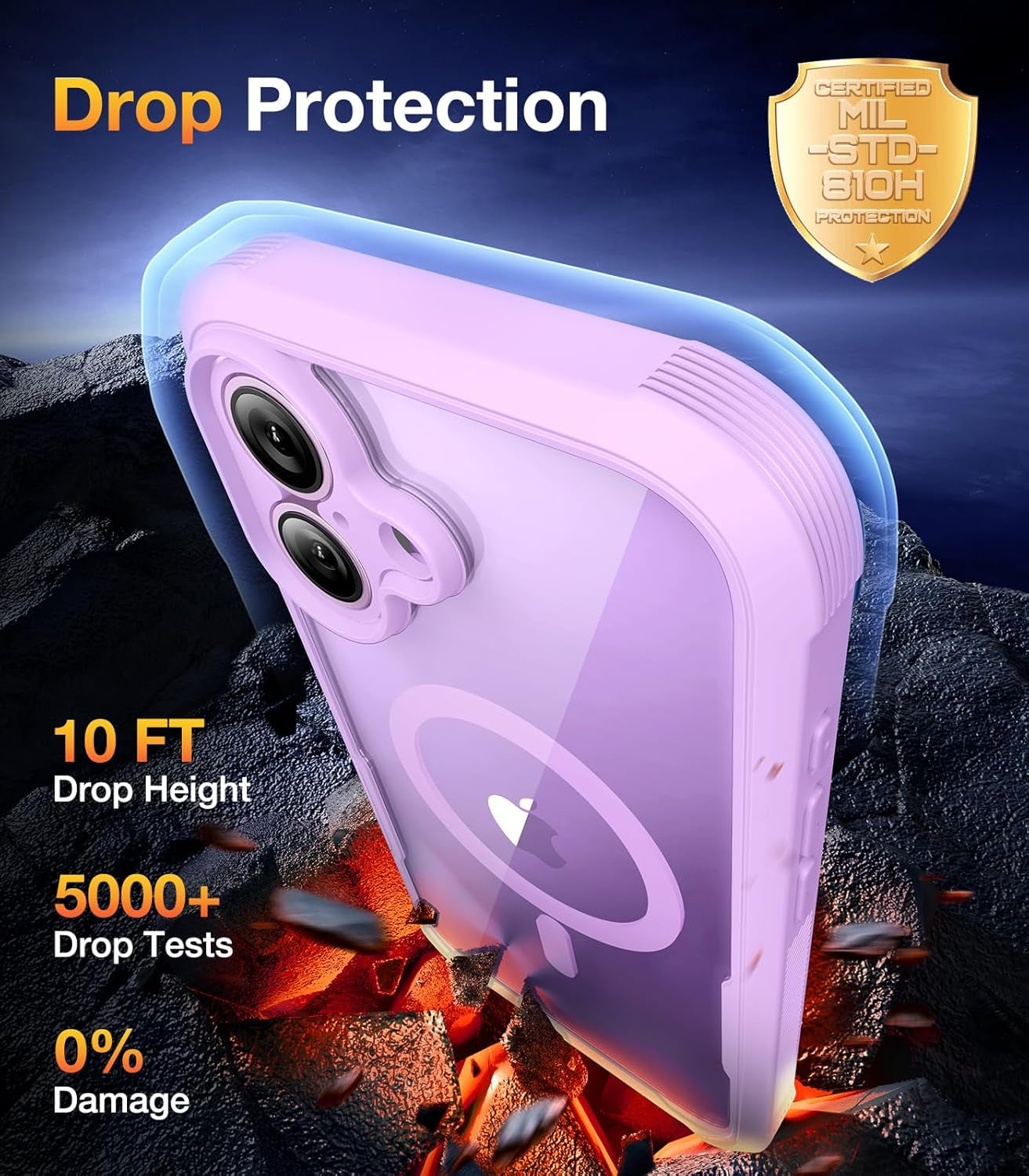 Magnetic for Iphone 17 Case 6.3", Compatible with Magsafe – Full-Body Bumper, Military-Grade Drop Proof with Built-In Touch-Sensitive Anti-Scratch Screen Protector, Purple