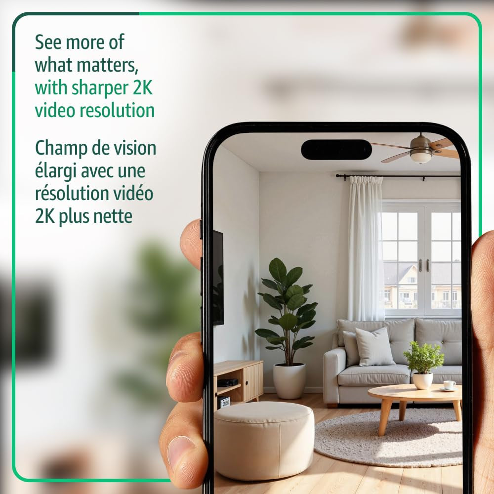Mini 2K+ (Newest Model) – Plug-In Home &amp; Pet Security Camera with 2K Video Resolution, Colour Night Vision, Enhanced Audio, Motion Detection – 1 Camera (Black)