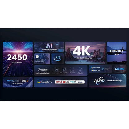 Mars Pro 2 Projector Native 4K HDR10+ DLP Laser Cinema 2450 ISO Lumen Google TV Android for Home Global Version Theater