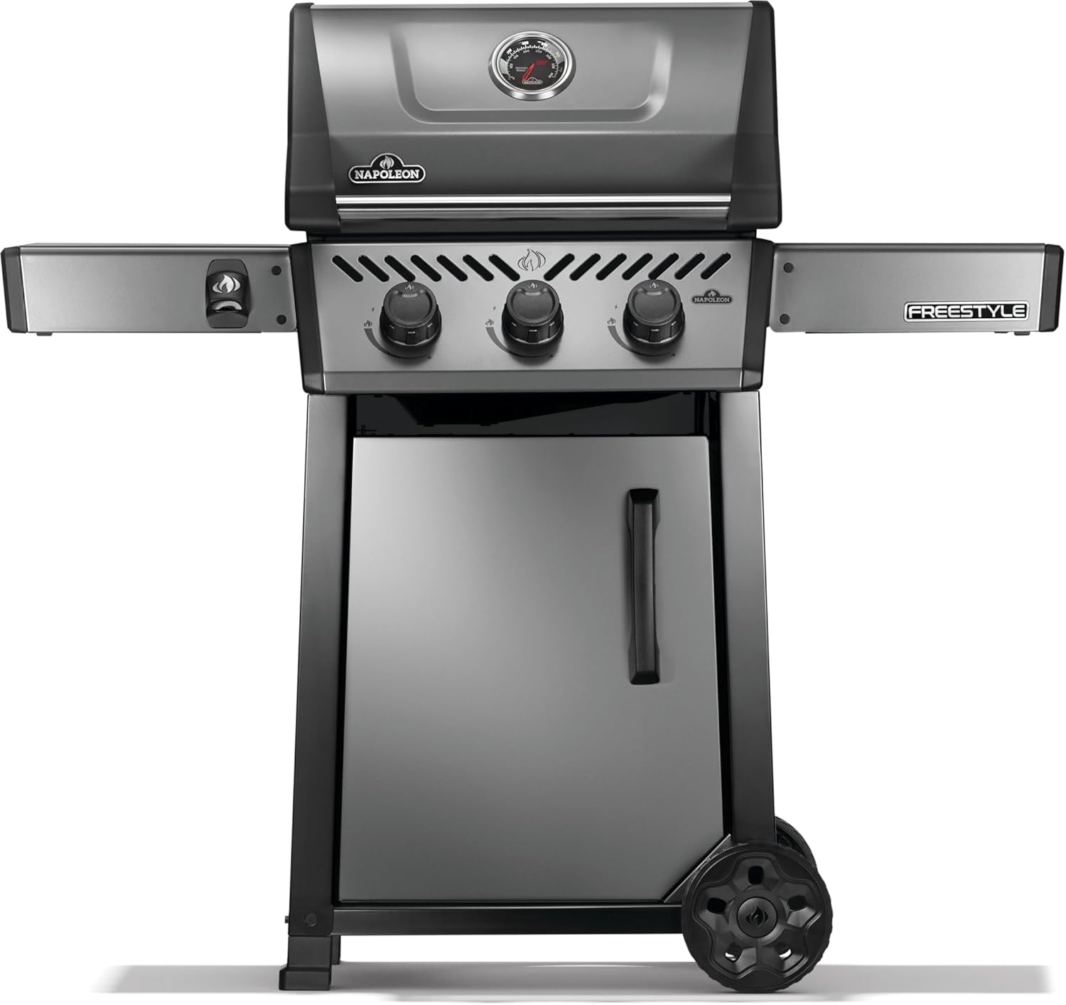 Freestyle 365 Propane Gas BBQ Grill - F365DPGT - Barbecue Gas Cart, with 3 Burners, Folding Side Shelves, Instant Failsafe Ignition, Porcelain Coated Cast Iron Cooking Grids