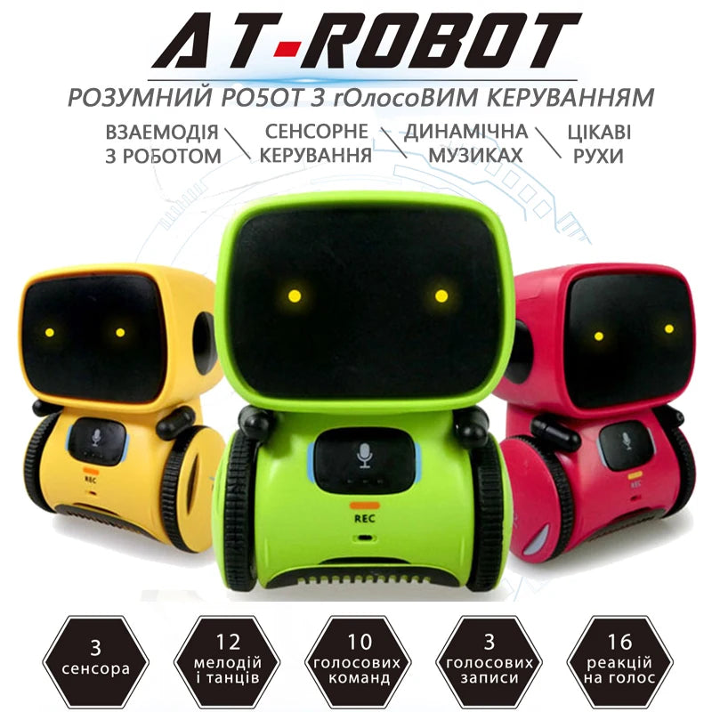 Toy Robot Intelligent Robots Russian &amp; English &amp; Spanish Version Voice &amp; Touch Control Toys Interactive Educational RC Robot