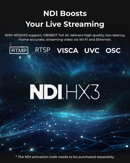 Tail Air Streaming Camera 4K, AI Tracking PTZ Camera with NDI Support, Intelligent APP, Gesture Control, Hdmi/Usb-C/Wifi Video Camera for Streaming, Youtube, Church, Worship, Sports, Etc.