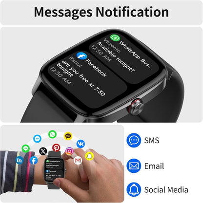 Smart Watches for Men Women, with Bluetooth Calling, 1.85" Screen DIY Dial Smartwatch for Android Iphone. 100+ Sports Modes, Heart Rate Sleep Monitor, AI Built-In Fitness Tracker, IP68 Waterproof