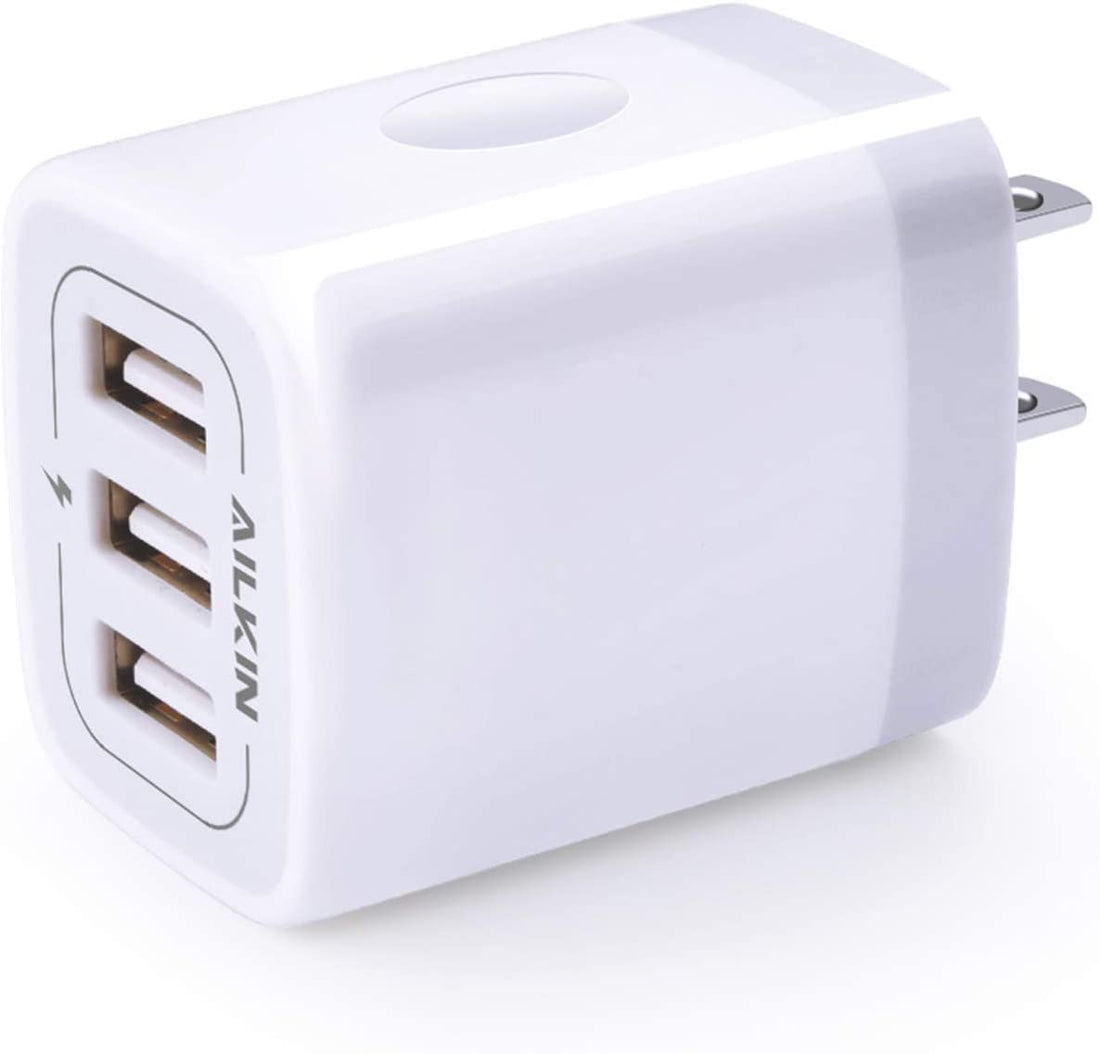 USB Charger Cube, Wall Charger Plug,  3.1A 3-Muti Port USB Adapter Power Plug Charging Station Box Base for Iphone 17 16 15 14 13 12 Pro Max Mini SE 11 Pro Max Samsung Phones Charging Block