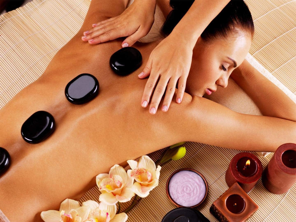 12Pcs Hot Massage Stones Set Natural Lava Basalt Heated Warmer Stone for Spa Massage Black