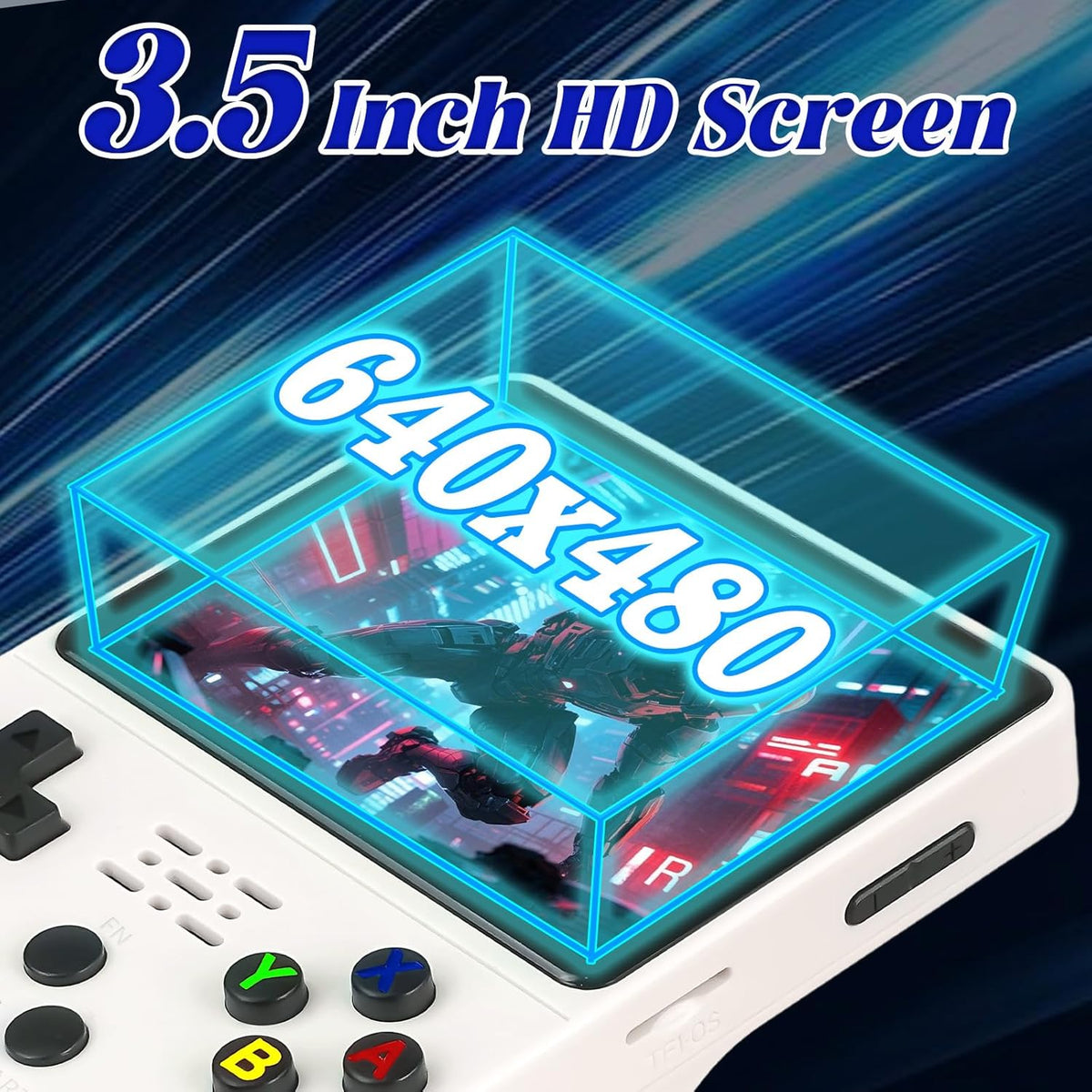 R36S Retro Handheld Console 3.5" – 128GB, 30,000+ Games, White