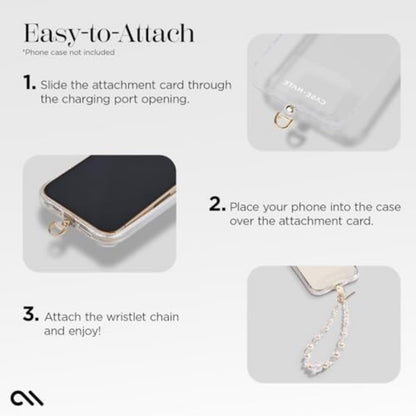 Phone Charm with Beaded Pearls and Crystals - Detachable anti Theft Strap - Hands-Free Iphone Wrist Strap for Women - Phone Chain Wristlet for Galaxy, Pixel and More - Crystal Pearl