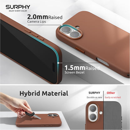 Leather Case for Iphone 17 Case 6.3 Inch, Premium PU Leather Compatible with Magsafe (With Metallic Buttons &amp; Microfiber Lining) Phone Cover, Brown