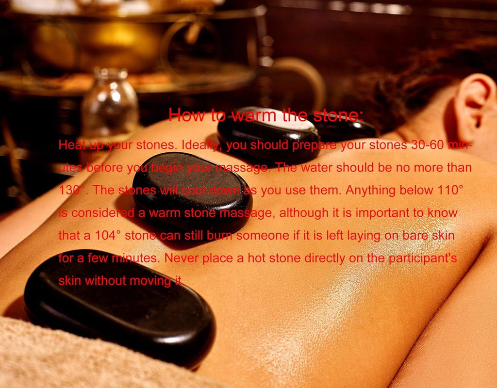 12Pcs Hot Massage Stones Set Natural Lava Basalt Heated Warmer Stone for Spa Massage Black