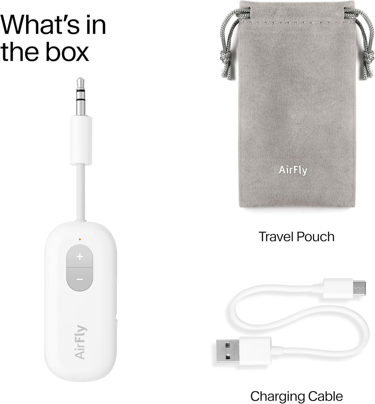 Airfly SE, Bluetooth Wireless Audio Transmitter for Airpods/Wireless or Noise-Cancelling Headphones; Use with 3.5 Mm Audio Jack on Airplanes, Gym Equipment or Ipad/Tablets (Cool White)