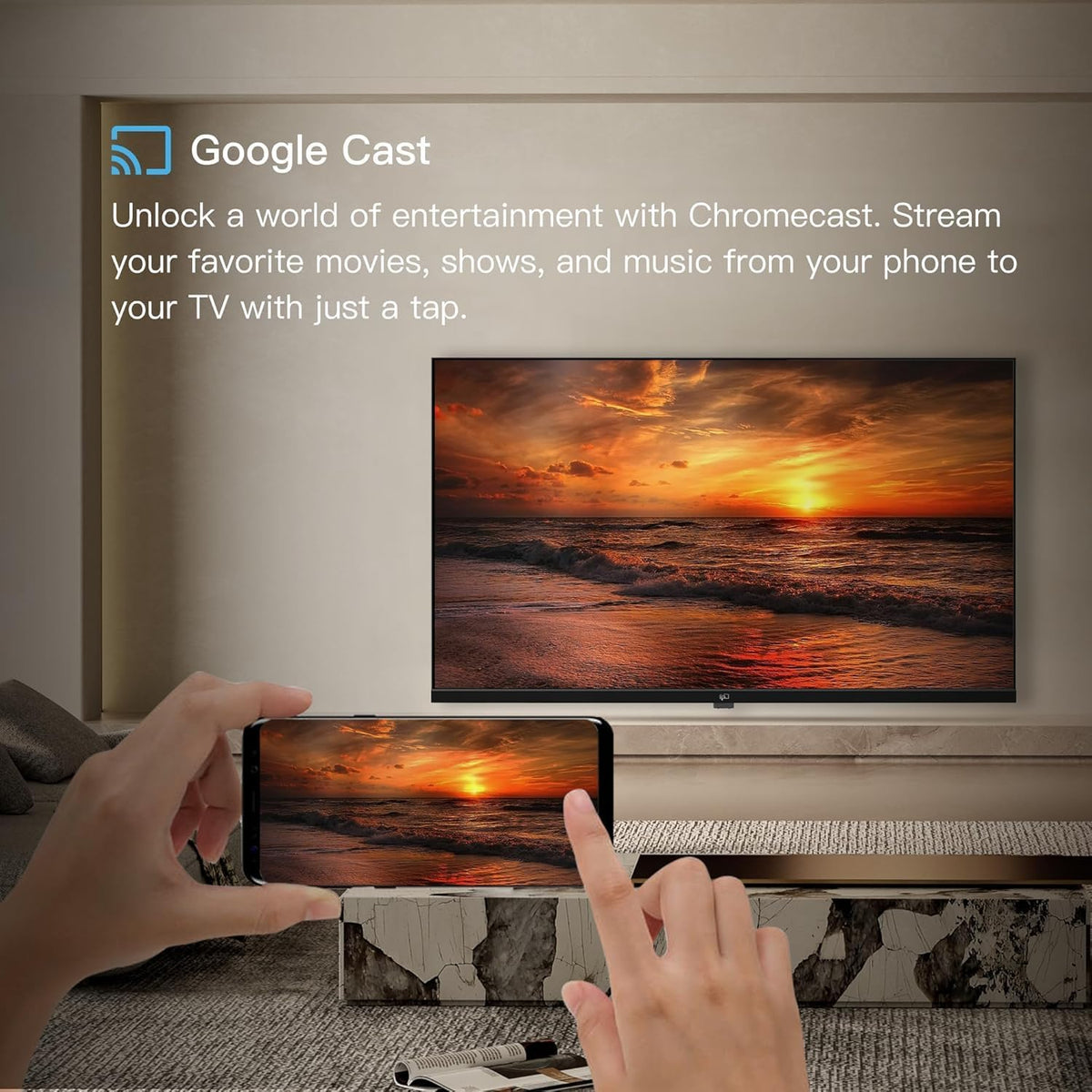65-Inch Smart TV, 4K LED Google TV with Google Play Built-In Google Cast, HDR 10, MEMC, Voice Remote, Dolby Audio, UHD Flat Screen Television (CG65-C3)