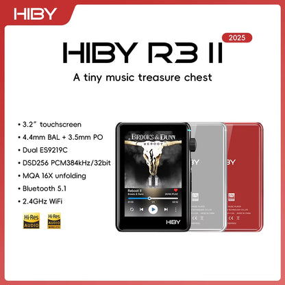 R3 II 2025 / R3 Gen 2 Music Player Bluetooth 5.1 Wifi MQA16X DSD256 Web Radio USB Audio Dongle DAC X1600E ES9219C 3.2‘’