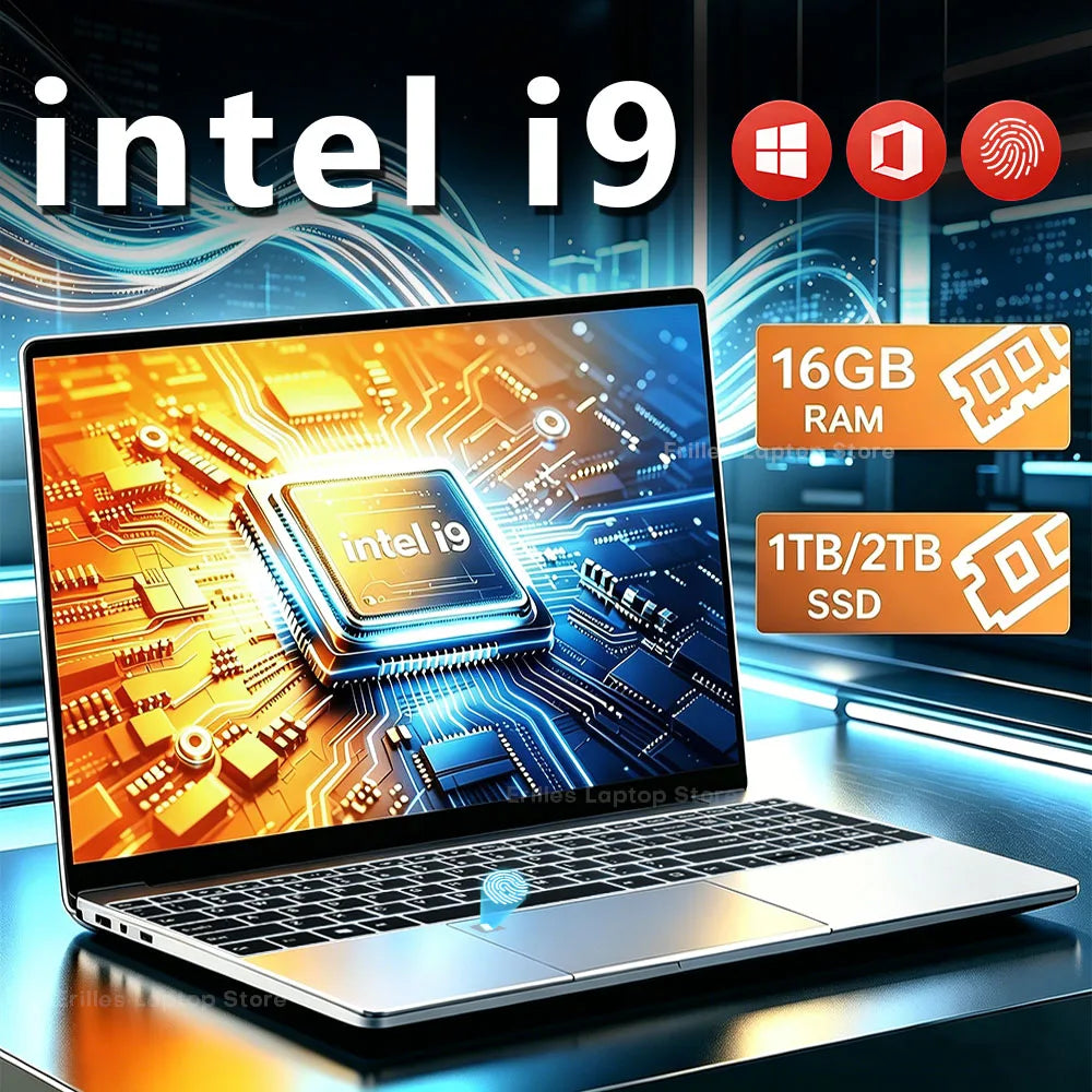 2026 Gaming 15.6"Laptop  Core I9 10980Hk/I9 9900U Computer 16GB RAM 1TB 2TB 1920*1080 Fingerprint Unlock Backlit Windows 11