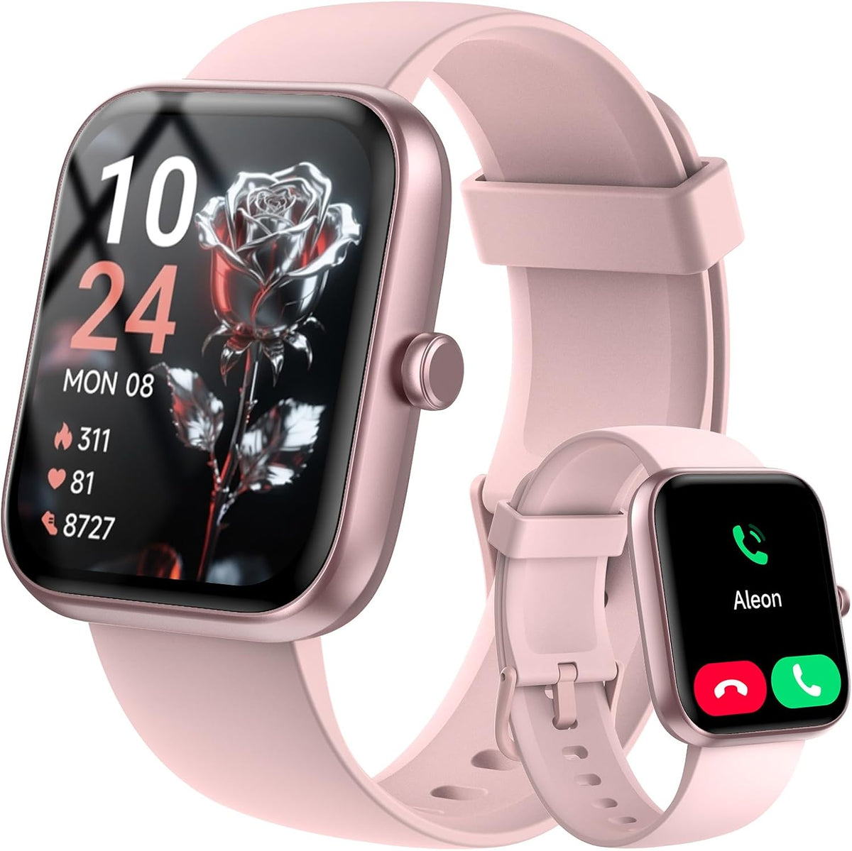 Smart Watch for Men Women with Bluetooth Call,Alexa Built-In Smartwatch,1.83"Diy Dial Fitness Watch with Sleep Heart Rate Spo2 Monitor,100+ Sport Mode,Ip68 Waterproof Watch Compatible with Android Ios