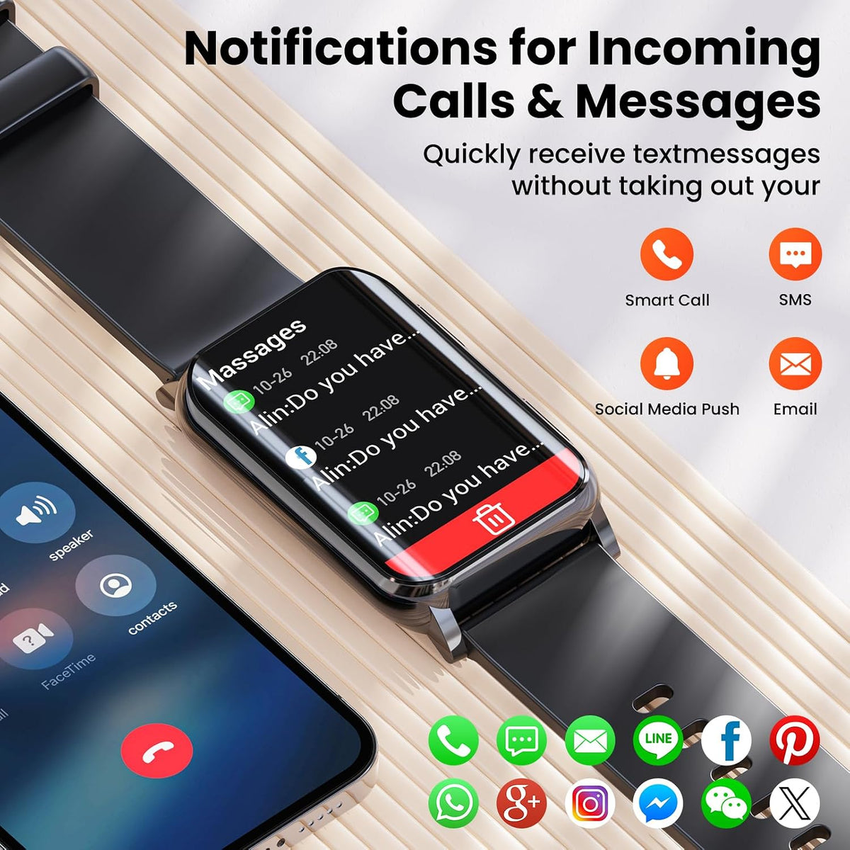 Smart Watches for Men Women (Answer/Make Calls), 1.57" Curved Screen Fitness Tracker, 2 Bands Smart Watch with 24/7 Heart Rate/Sleep Monitor, Compatible with Android Ios,110+ Sport Modes