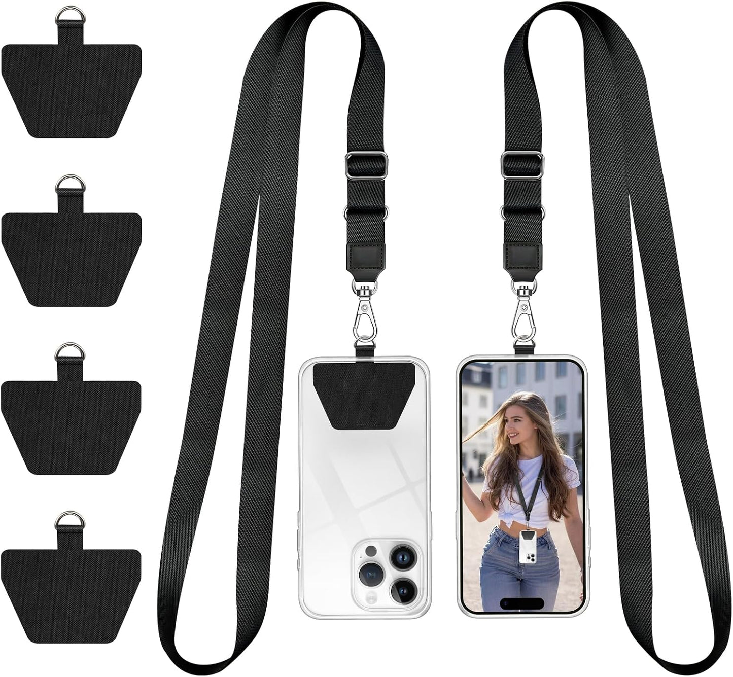 Phone Lanyard, Universal Adjustable Neck Straps for Phone Case Keys ID Badges Compatible with Iphone Samsung, 2 Pack