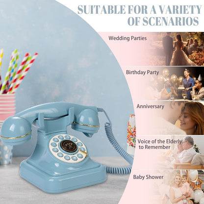 Audio Guest Book Wedding Phone, Audio Phone Guestbook (Blue-Green)
