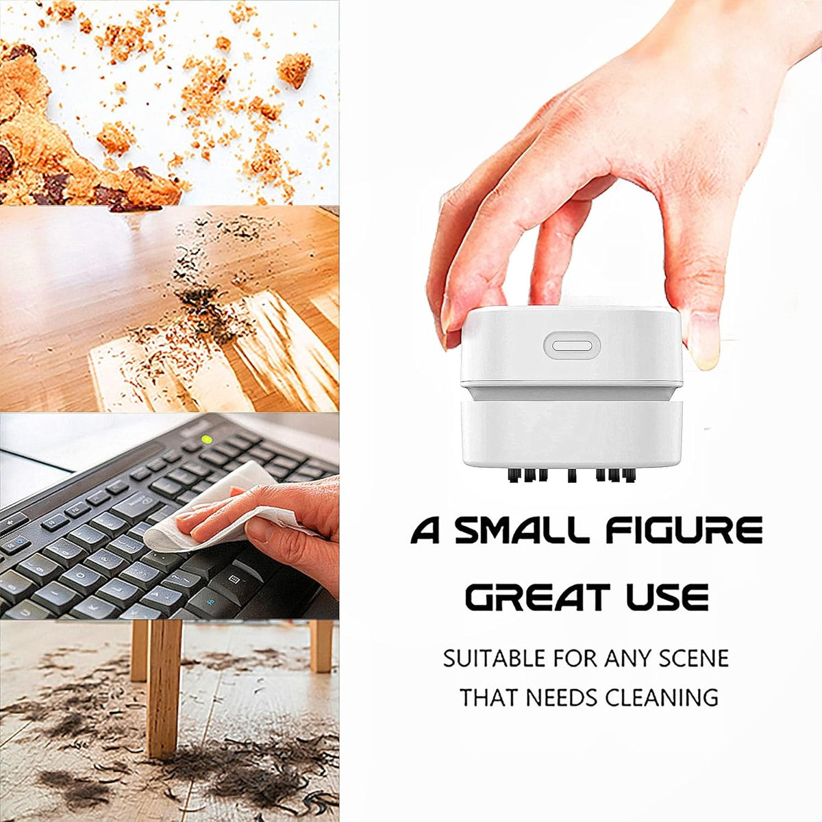 Desk Vacuum Cleaner, Office &amp; Home Desktop Cleaner, Ideal Gift | 2 AA Battery Powered Cordless Mini Vacuum for Office Desks &amp; Home Countertops. Sleek Office-Home Accessory for Holiday Gift