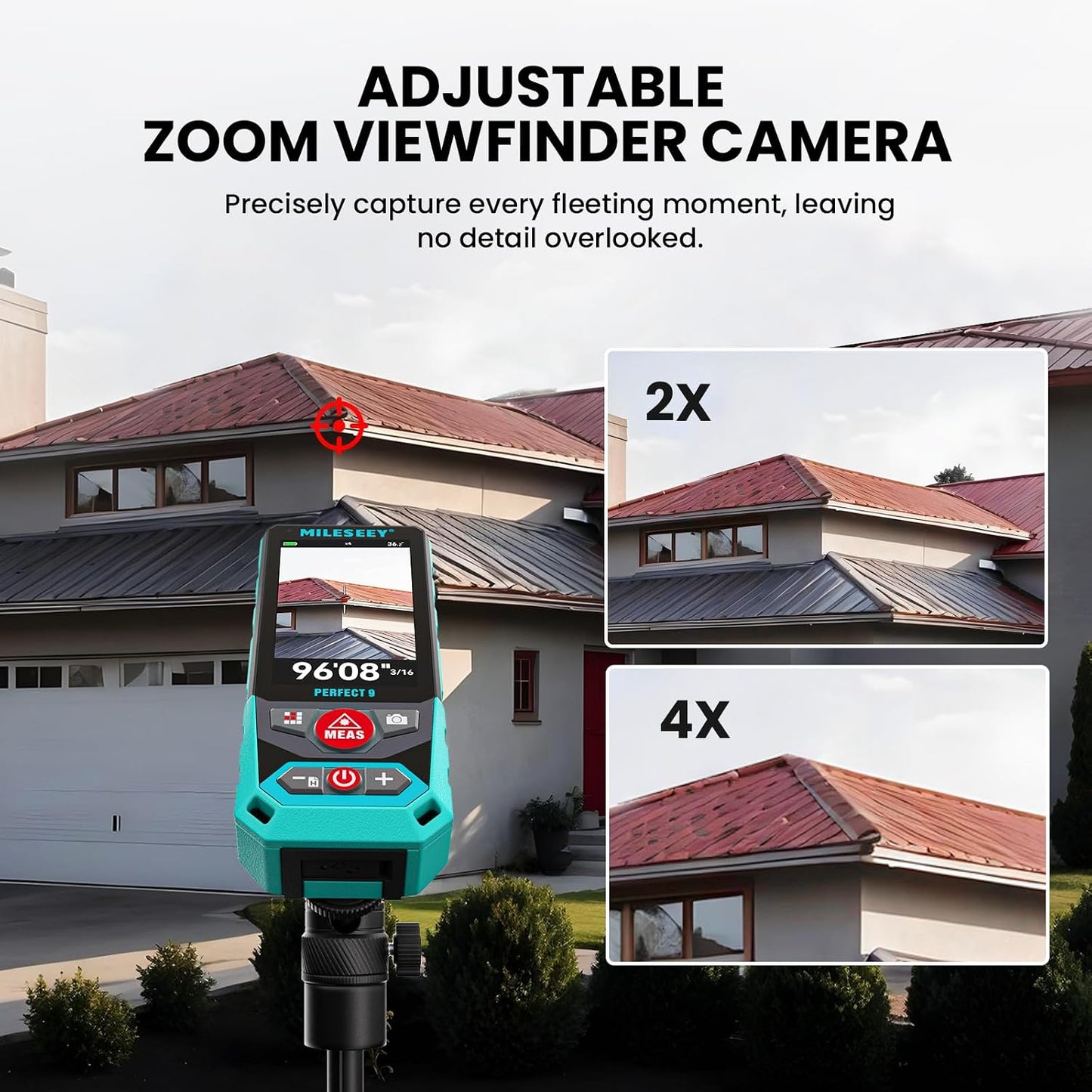 Outdoor Laser Measuring Tool, 985Ft Professional Laser Distance Meter for Construction, 4X HD Zoom & 3" Backlit Display, Point-To-Point Technology for Large Outdoor Projects,