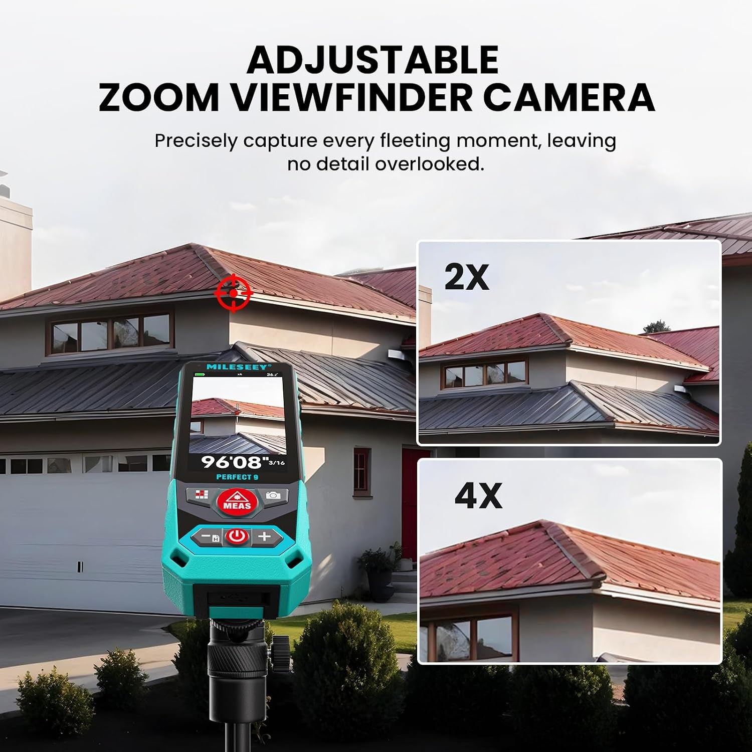 Outdoor Laser Measuring Tool, 985Ft Professional Laser Distance Meter for Construction, 4X HD Zoom & 3" Backlit Display, Point-To-Point Technology for Large Outdoor Projects,