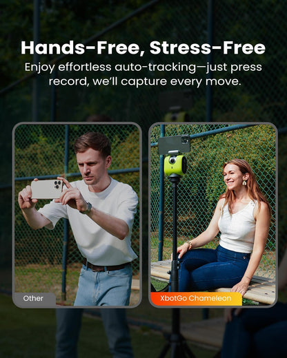 Chameleon AI Auto Sports Action Camera - 4K 60FPS Soccer Camera and Basketball Tracking Camera for Team Sports, Live Streaming, No Subscription, Works with Ios &amp; Android (Lemon Green)