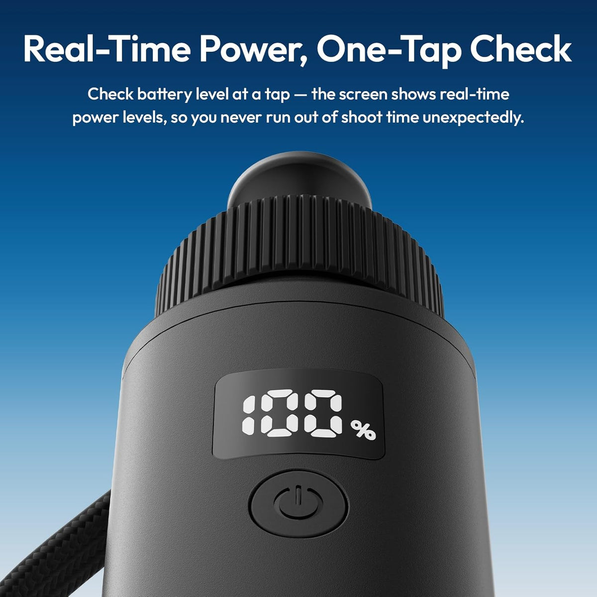 MA93 Battery Power Handle Grip with Hidden Tripod, 10000Mah Portable Power Bank for Action Camera &amp; Phone,Mobile Charger with Multi-Function Lanyard for Gimbal Camera Accessories