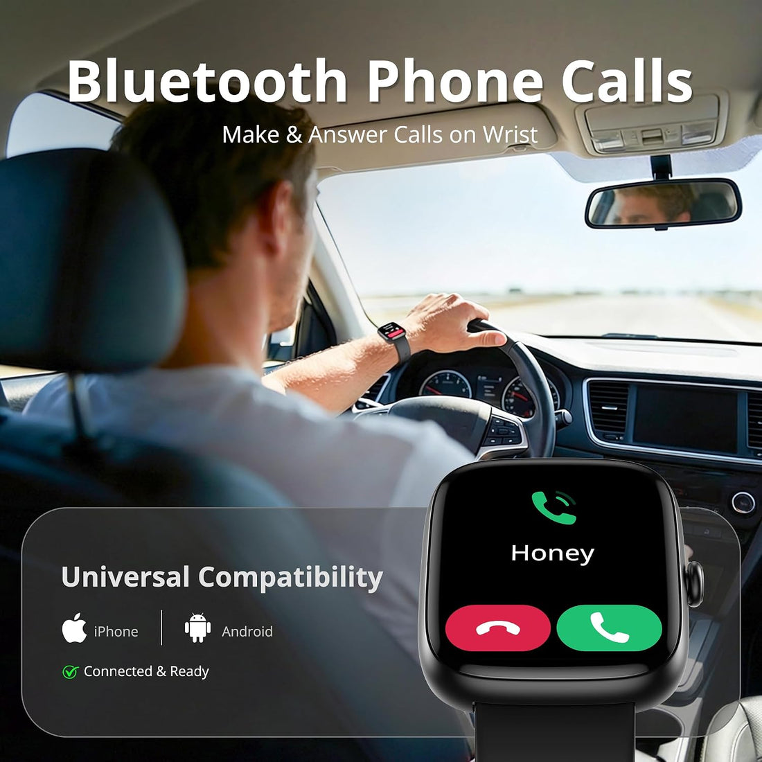 Smart Watch for Men Women (Answer/Make Call), 1.83" HD Fitness Tracker with Heart Rate/Spo2/Sleep Monitor, Pedometer, 120+ Sport Modes, IP67 Waterproof, 7-Day Battery, for Ios Android, Black