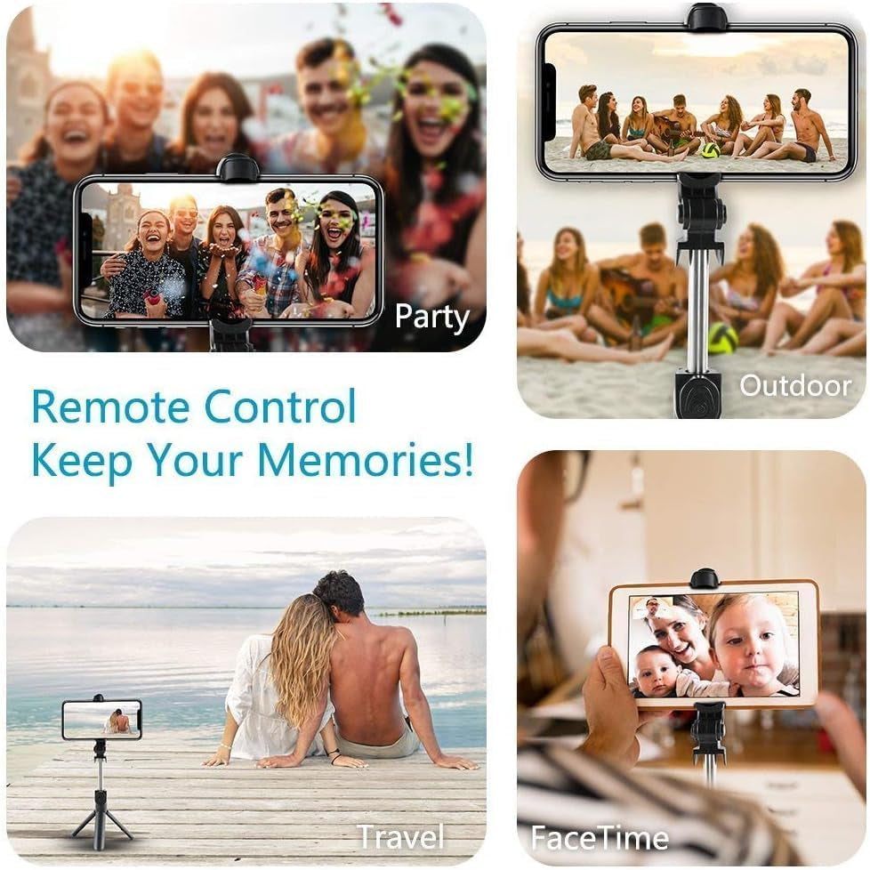 Wireless Selfie Stick, Adjustable Selfie Stick with Tripod Stand and Detachable Wireless Remote, Support Video Record, Extendable Monopod for Iphone 17/16/15/14 Pro Max, Galaxy, All Other Smart Phone