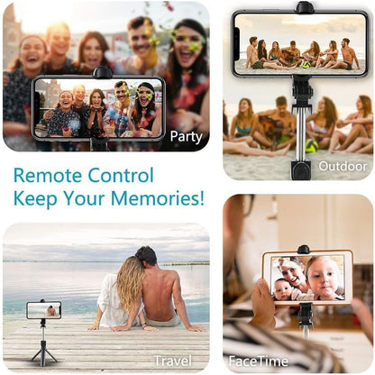 Wireless Selfie Stick, Adjustable Selfie Stick with Tripod Stand and Detachable Wireless Remote, Support Video Record, Extendable Monopod for Iphone 17/16/15/14 Pro Max, Galaxy, All Other Smart Phone