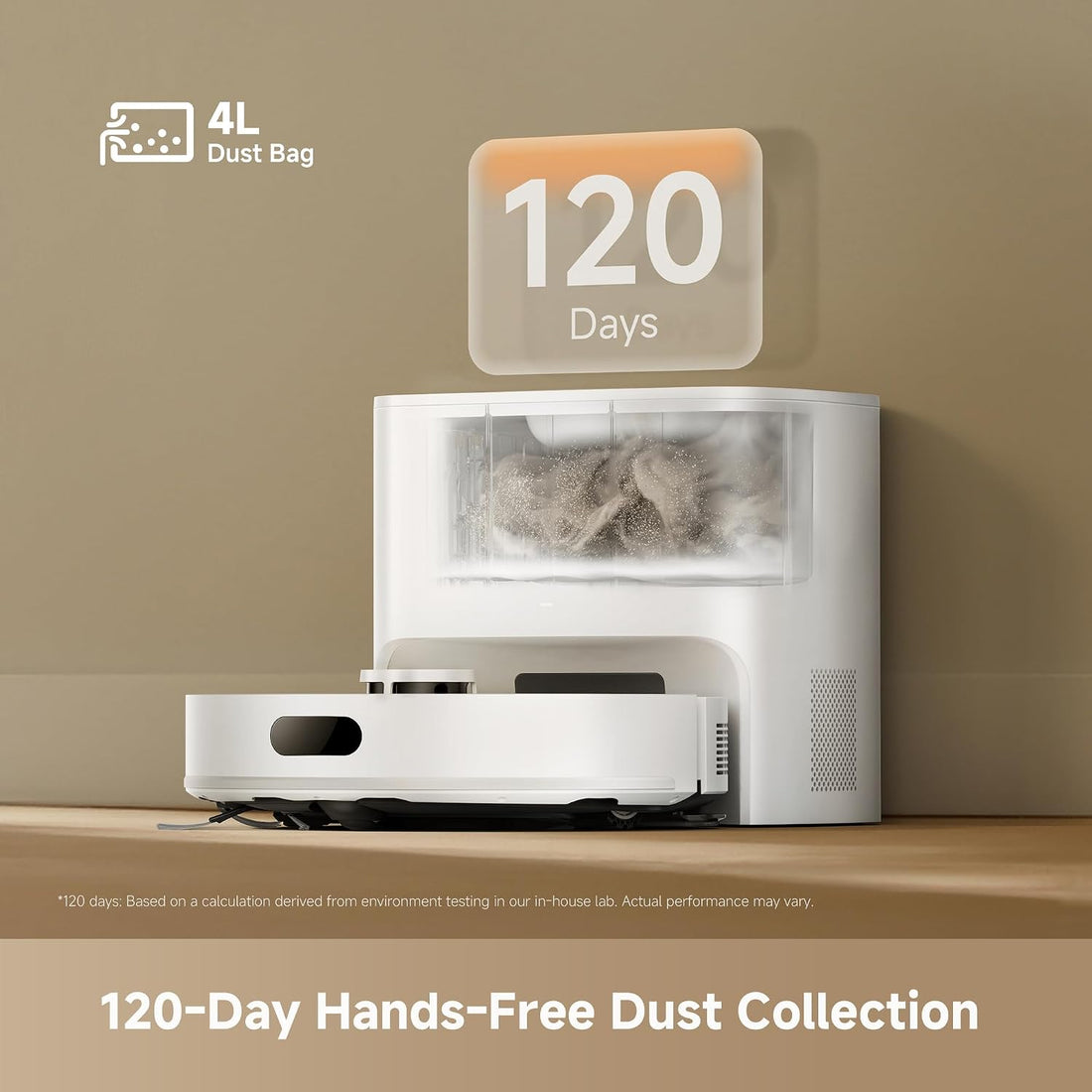 D20 Air plus Robot Vacuum and Mop Combo with 20,000Pa Suction, 120 Days Hands-Free, Anti-Tangling Tech, Auto-Emptying Dock, Deep Carpet Cleaning and Smart Navigation, White