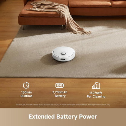 D20 Air plus Robot Vacuum and Mop Combo with 20,000Pa Suction, 120 Days Hands-Free, Anti-Tangling Tech, Auto-Emptying Dock, Deep Carpet Cleaning and Smart Navigation, White