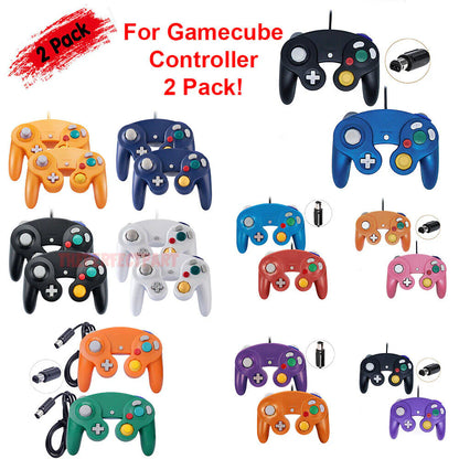 2 Pack Wired NGC Controller Gamepad for Nintendo Gamecube GC &amp; Wii U Console USA