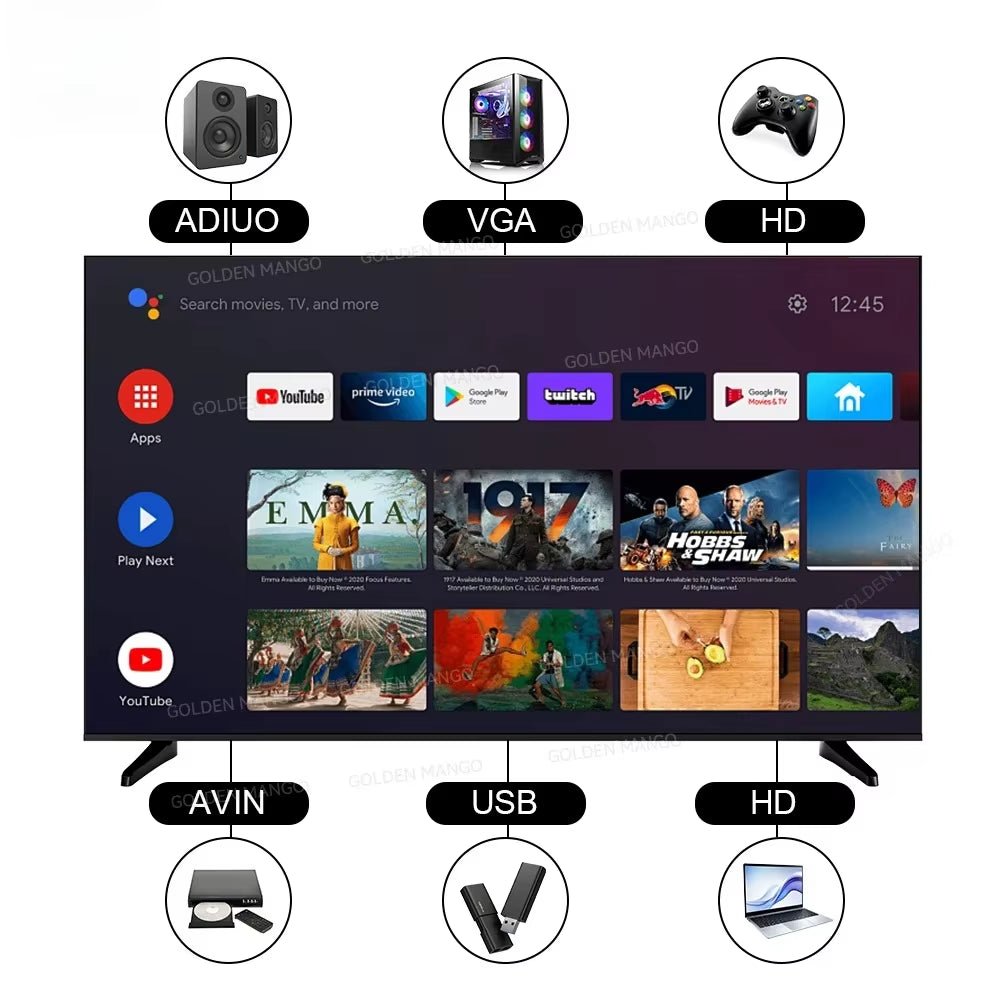 OEM 43/55/65/70 Inch Android Smart TV - 4K UHD FHD Google TV for Hotel Commercial Use, Wifi &amp; HDMI