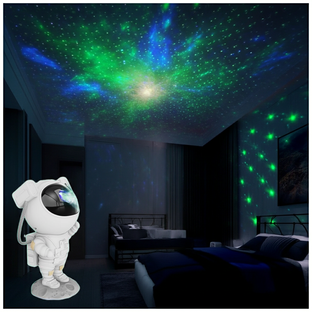 Astronaut Galaxy Star Projector – 16.77M Colors, 200", 90Min Timer