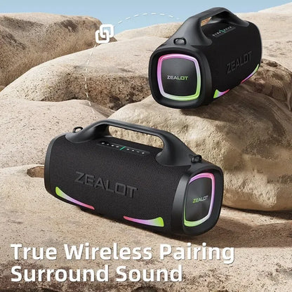 -S79 Speaker Party Portable Speaker with Bluetooth 5.2, Portable Handle, 24-Hour Playtime, for Party, Camping