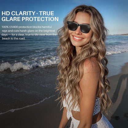 AI Smart Glasses with Camera &amp; Bluetooth, 8MP 1080P HD Video, Photochromic Sunglasses Lenses, Open-Ear Audio, Voice Assistant, AI Recognition &amp; Translation, Privacy LED, IPX4, Outdoor